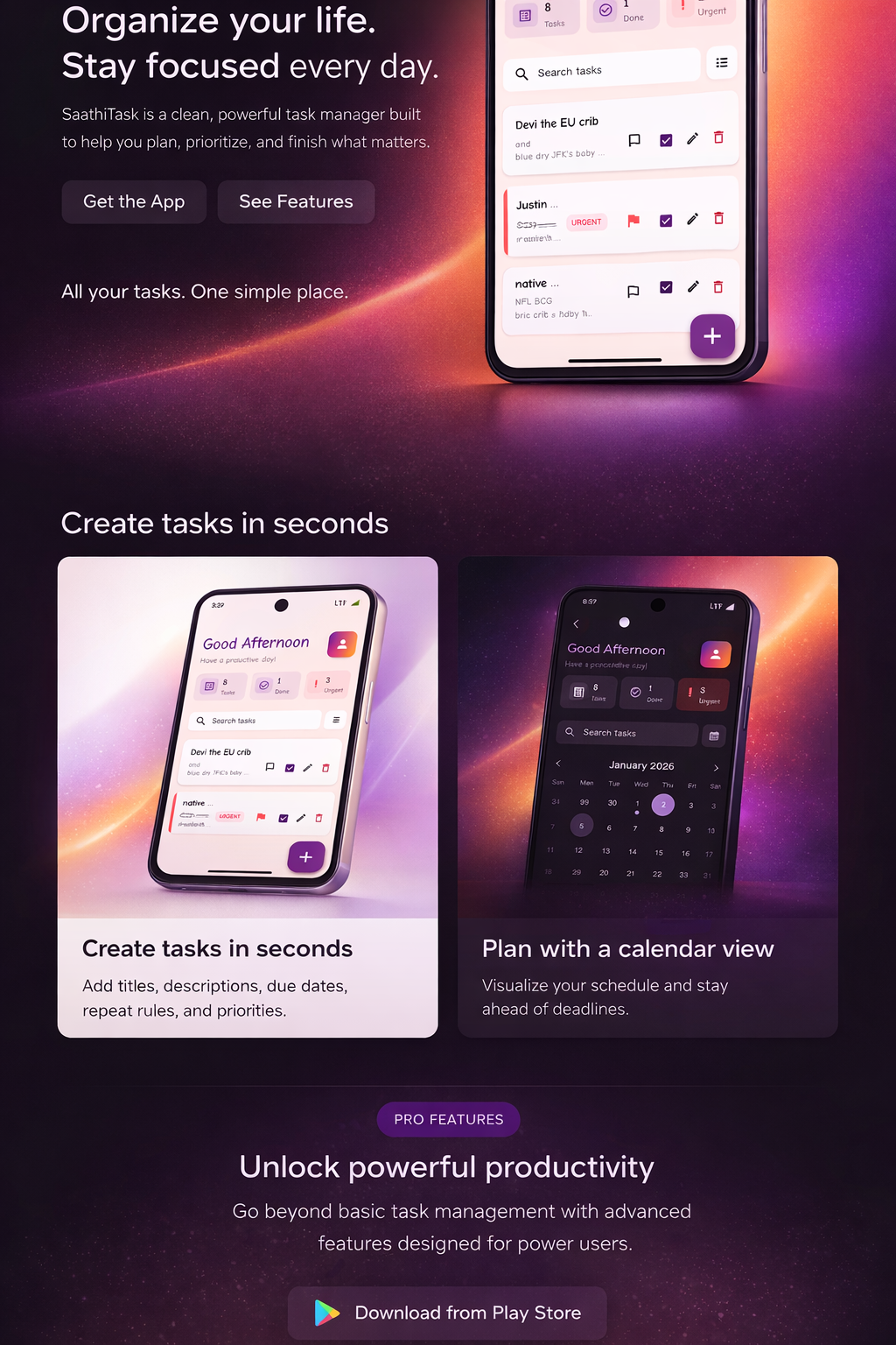 SaathiTask app preview